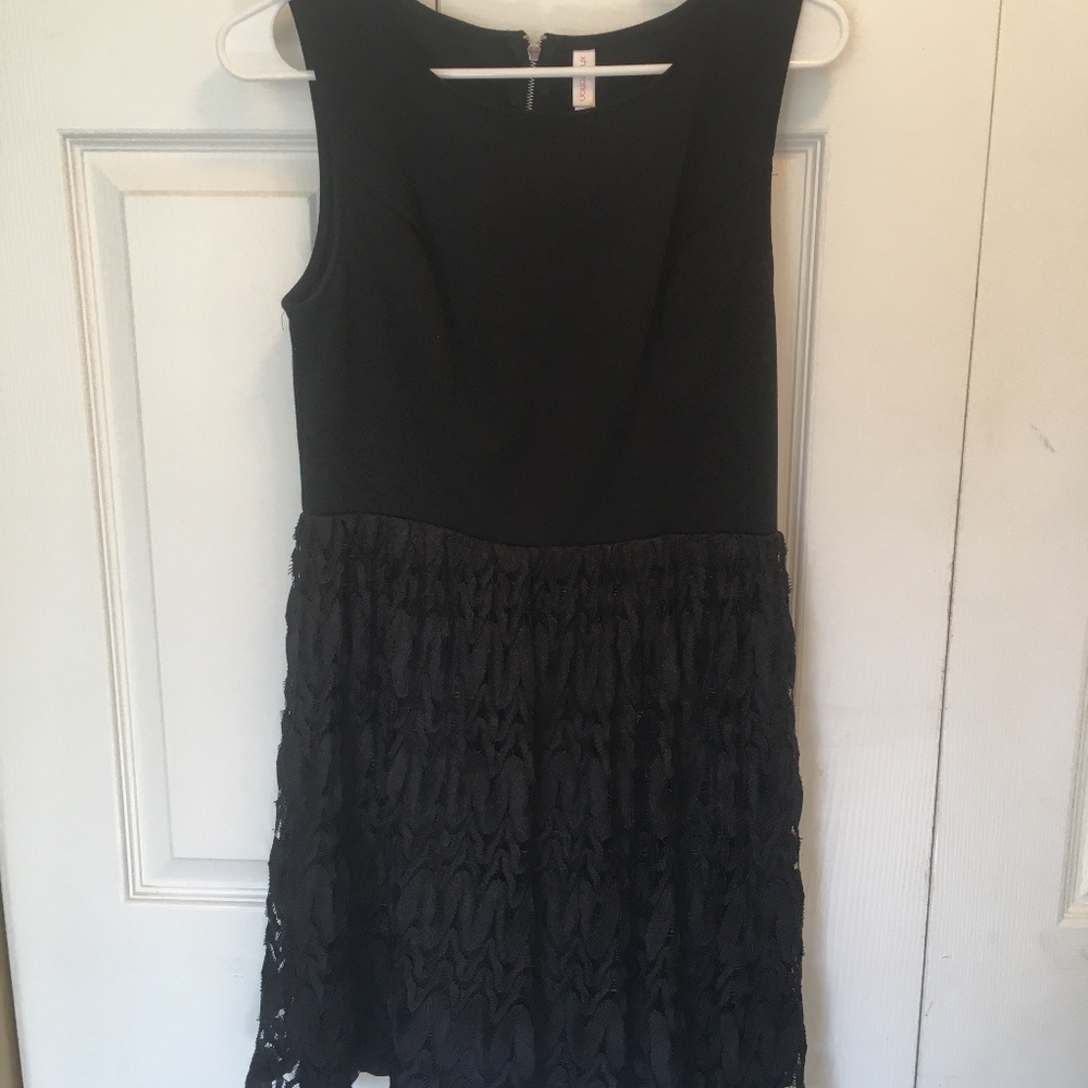 Black Dress with Lacy Skirt